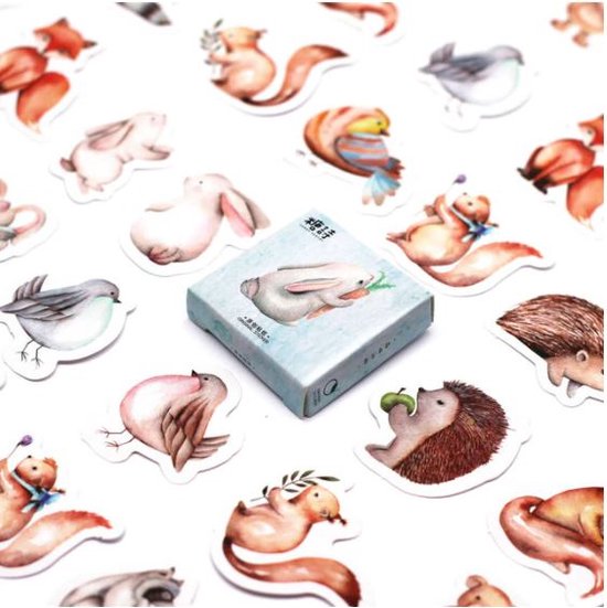 Ymapinc stickers, 50 stuks, super schattige vos, stickers, waterdicht, pvc- stickers, dieren, herfst van de kleine vos, voor scrapbooking, laptop, auto, bagage
