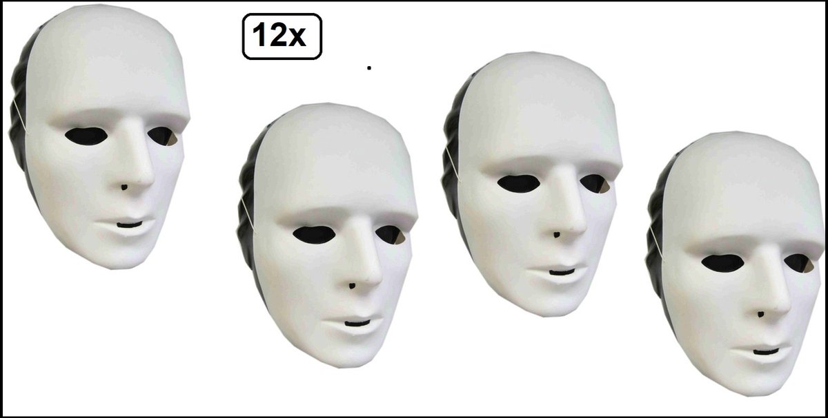 6x Masque de maquillage couche de craie blanche - Masque peinture festival  de fête à