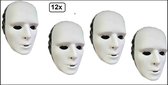 12x Masque de maquillage visage blanc - Festival de décoration de fête à thème de masque de maquillage