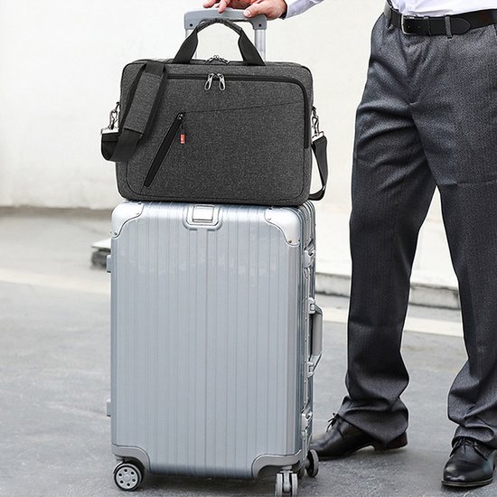 Sacoche pour ordinateur portable 15,6 pouces - Sacoche pour ordinateur portable Sac à bandoulière dames et hommes - Hydrofuge - 18L - anthracite