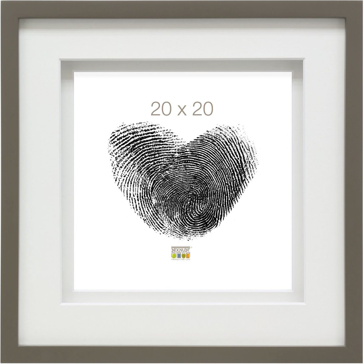 Deknudt Frames fotolijst S67NK9 P1 - taupe - passe -partout - 20x20 cm
