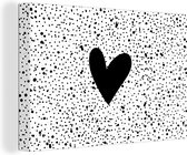 Canvas Schilderij Hartje - Design - Wit - 30x20 cm - Wanddecoratie