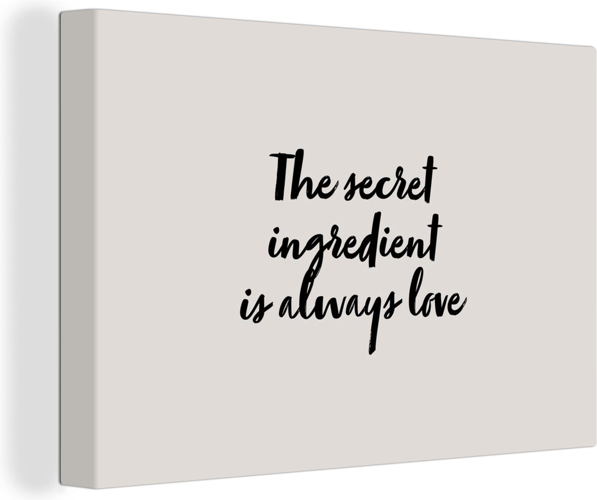 Canvas Schilderij Spreuken Recepten The secret ingredient is always