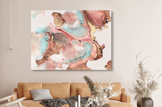 Tableau sur toile Encre - Pastel - Abstrait - 160x120 cm - Décoration murale XXL