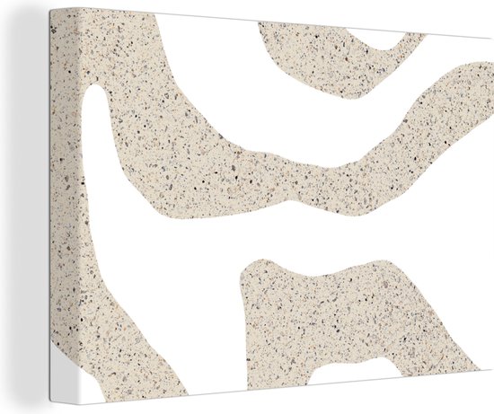 Tableau sur toile Abstrait - Terrazzo - Design - Beige - 90x60 cm - Décoration murale