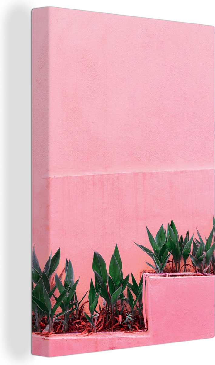 Canvas schilderij 90x140 cm - Wanddecoratie Planten - Zomer - Verf - Muurdecoratie woonkam