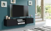 Pro-meubels - Hangend Tv meubel - Tv kast - Texas - Mat zwart - 160cm