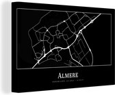 Peinture sur Toile Plan de la Ville - Almere - Carte - Carte - 90x60 cm - Décoration murale