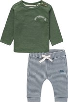 Noppies - kledingset - 2delig - Broek Hapur gestreept - Shirt Juno groen - Maat 56