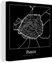 Toile Peinture Paris - Plan d'Etage - Carte - Plan de Ville - 20x20 cm - Décoration murale