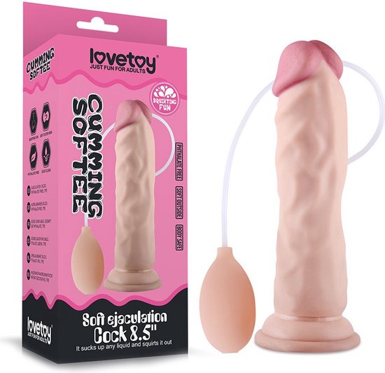 LoveToy spuitende ejaculerende realistische dildo 'cumming softee' 18 cm
