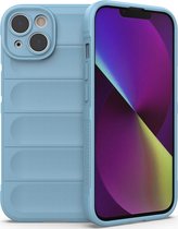 Mobigear Hoesje geschikt voor Apple iPhone 14 Telefoonhoesje Flexibel TPU | Mobigear Bumpy Backcover | iPhone 14 Case | Back Cover - Blauw