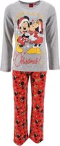 Disney - Pyjama Minnie en Mickey Mouse Kerst - grijs - maat 98