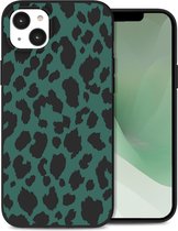 iMoshion Hoesje Geschikt voor iPhone 14 Plus Hoesje Siliconen - iMoshion Design hoesje - Groen / Green Leopard