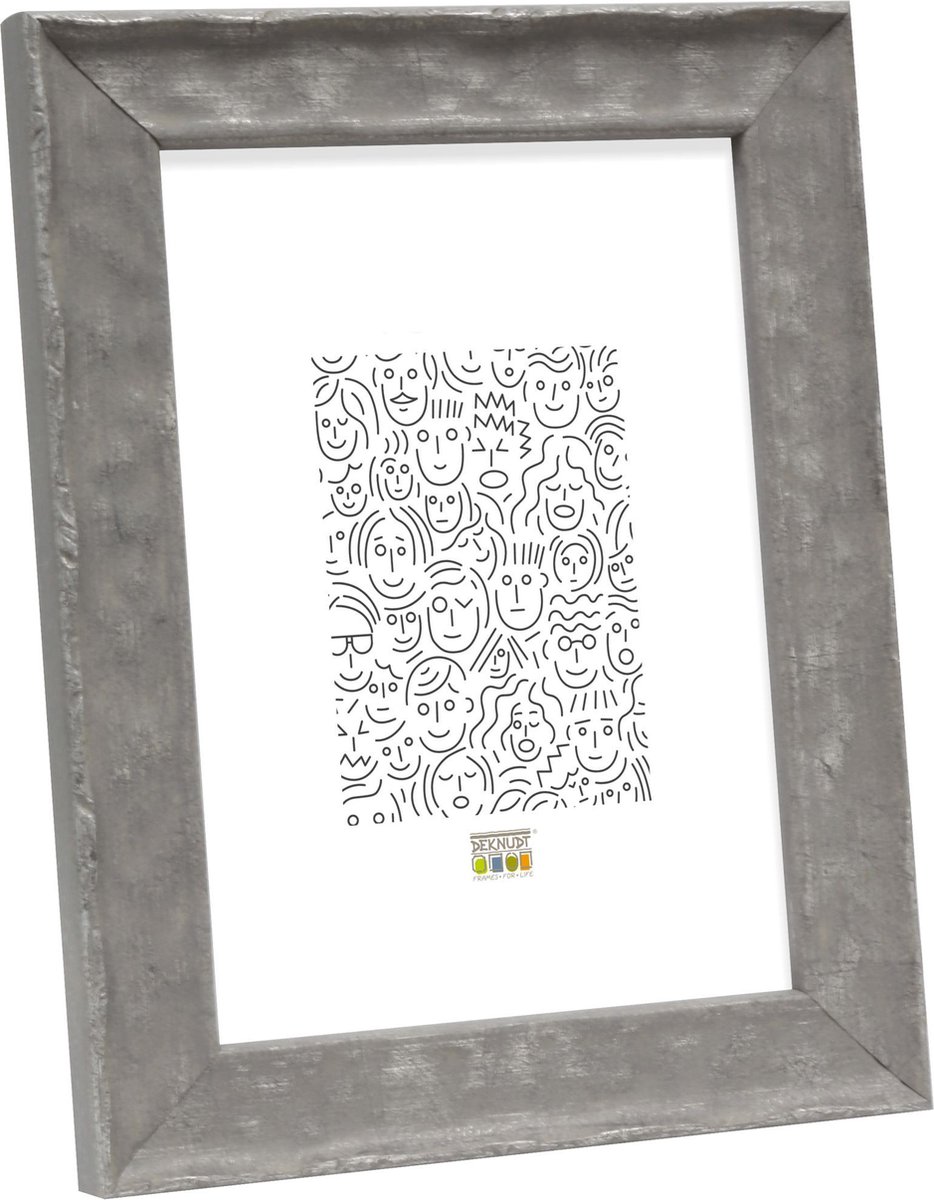 Deknudt Frames fotolijst S46HF7 - grijs - golfstructuur - hout - 18x24