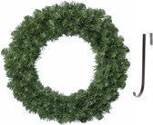 Groene kerstkransen/dennenkransen 50 cm kerstversiering met ijzeren hanger - Kerstversiering/kerstdecoratie kransen