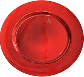 6x Assiettes plates rondes rouge brillant 33 cm - Mettre la table - Dîner / dîner de Noël