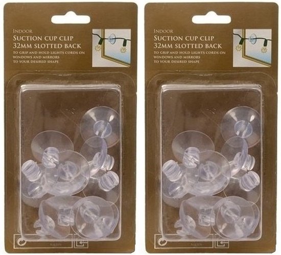 Decoris Lichtsnoer ophanghaakjes - 24x st - zuignappen - kerstverlichting ophangen - raam bevestiging