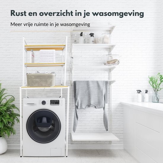 NØRSON Wasmachine en Droger Ombouw - Wasmachine Kast en Meubel - Opbergrek voor boven Wasmachine - Kast voor Wasmachine - Wit