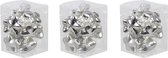 36x Sterretjes kersthangers/kerstballen zilver van glas - 4 cm - mat/glans - Kerstboomversiering