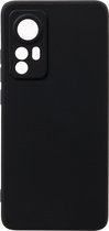 Shop4 - Geschikt voor Xiaomi 12 Hoesje - Zachte Back Case TPU Siliconen Mat Zwart