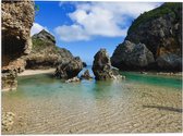 WallClassics - Drapeau - Rochers dans la mer - Photo 40x30 cm sur drapeau polyester