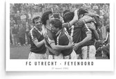 Walljar - Poster Feyenoord - Voetbal - Amsterdam - Eredivisie - Zwart wit - FC Utrecht - Feyenoord '82 - 20 x 30 cm - Zwart wit poster