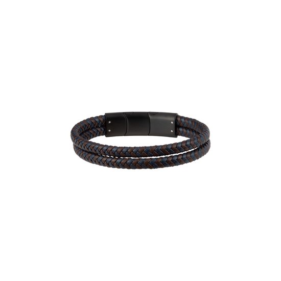 Jacques Lemans heren armband leer, roestvrij staal One Size 88563042