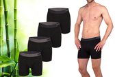 Bamboo Essentials - Boxershort Heren - Bamboe - 4 Stuks -  Zwart - L - Ondergoed Heren - Heren Ondergoed - Boxer - Bamboe Boxershorts Voor Mannen