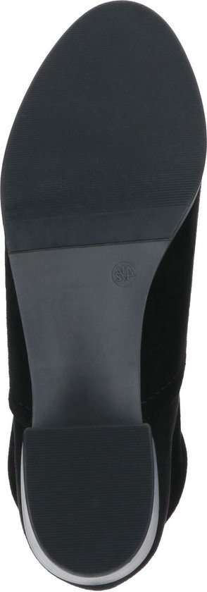 Semelle d'une botte noire haute en stretch.
