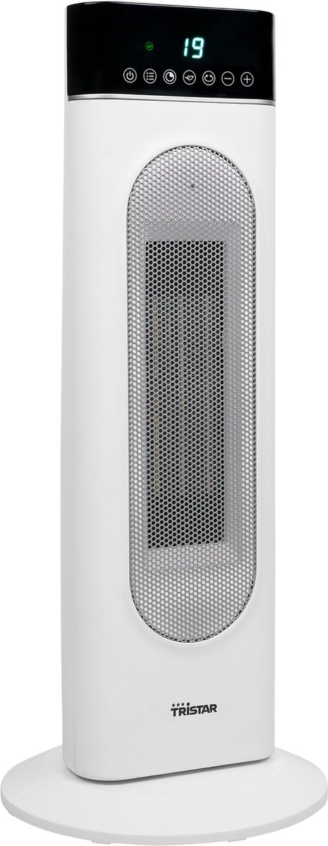 Tristar elektrische kachel KA-5098 - Keramische torenkachel - LED-display en afstandsbediening - Geschikt voor 25 m² - Bijverwarming met oververhittingsbeveiliging en omvalbeveiliging - Wit