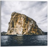 WallClassics - Dibond - Rocher dans Water bleu foncé - Photo sur aluminium 50x50 cm (Décoration murale en métal)