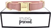 Studio Proud- Halsband - Halsband hond – Halsband voor honden – Maat M – 30-40cm – Oud roze satijn