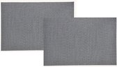 2x Sets de table rectangulaires gris - Plastique - 45 x 30 cm - Dessous de verre