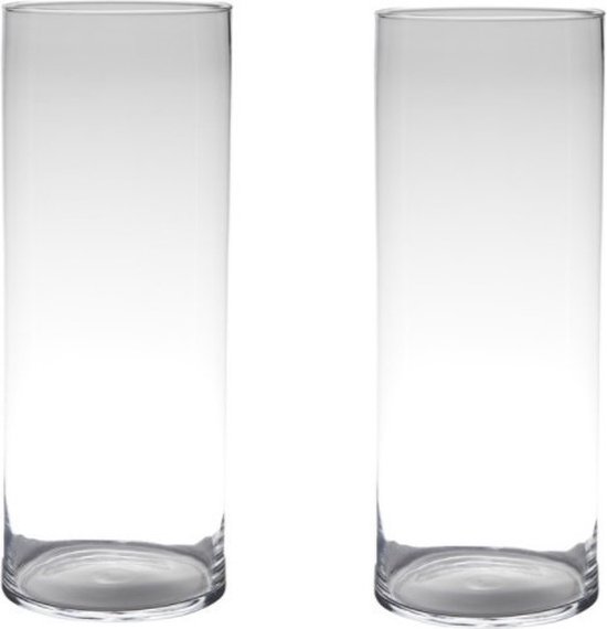 Atmosphera Vase Cylindre Verre Craquelé H30 Cm - Décoration Élégante