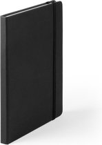 Luxe schriften/notitieboekje zwart met elastiek A5 formaat - blanco paginas - opschrijfboekjes - 100 paginas