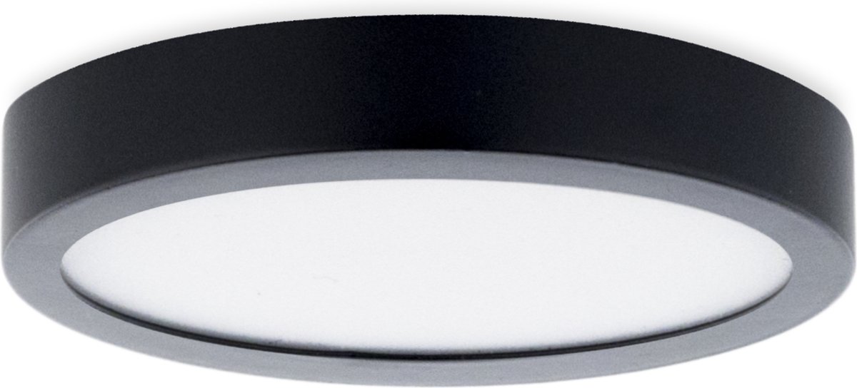 Groenovatie LED Paneel Plafondlamp 12W - Rond - ⌀ 17 cm - Opbouw - Zwart