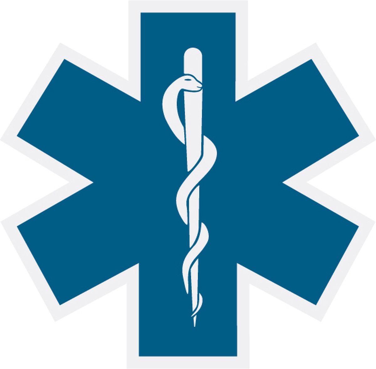 5 Vinyl stickers met logo ambulancier 15cm x15cm