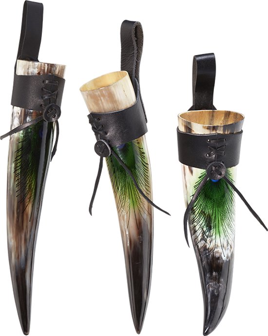 VIKING CRAFT® LARP Drinkhoornstandaard, 0,5 - 1,0 l, robuuste ijzeren drinkhoornhouder voor Viking-hoorns, middeleeuwse hoornstandaard
