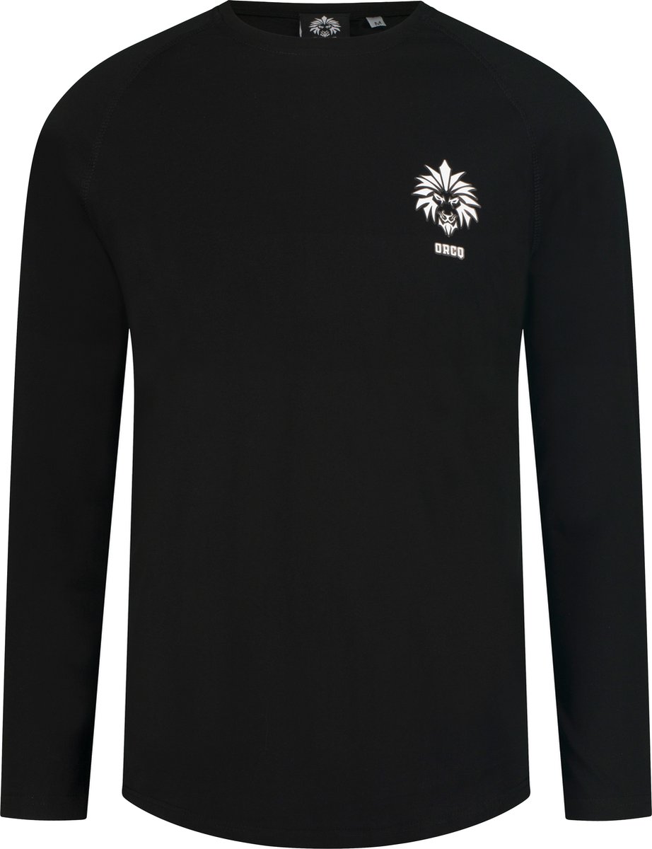 ORCQ Classic T-shirt Katoen Long Sleeve - Heren - Zwart - Maat S