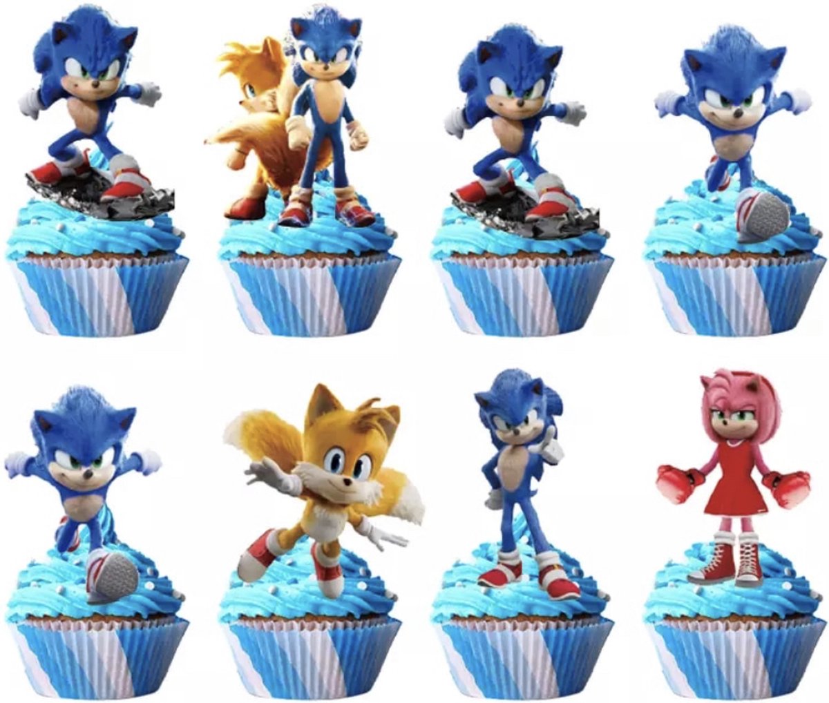 24 Décoration de gâteau Sonic - Sonic - Fête Sonic - Fête d'enfants Sonic  -... | bol.com