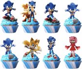 24 Sonic Cake versiering - Sonic - Sonic feestje - Sonic kinderfeestje - Sonic Verjaardag - Partijtje - Feestje - Verjaardag - Kinderfeestje - Sonic the hedgehog - Trakteren - Traktatie - Uitdelen - Sonic traktatie - Party - Invite - Cocktail prikker