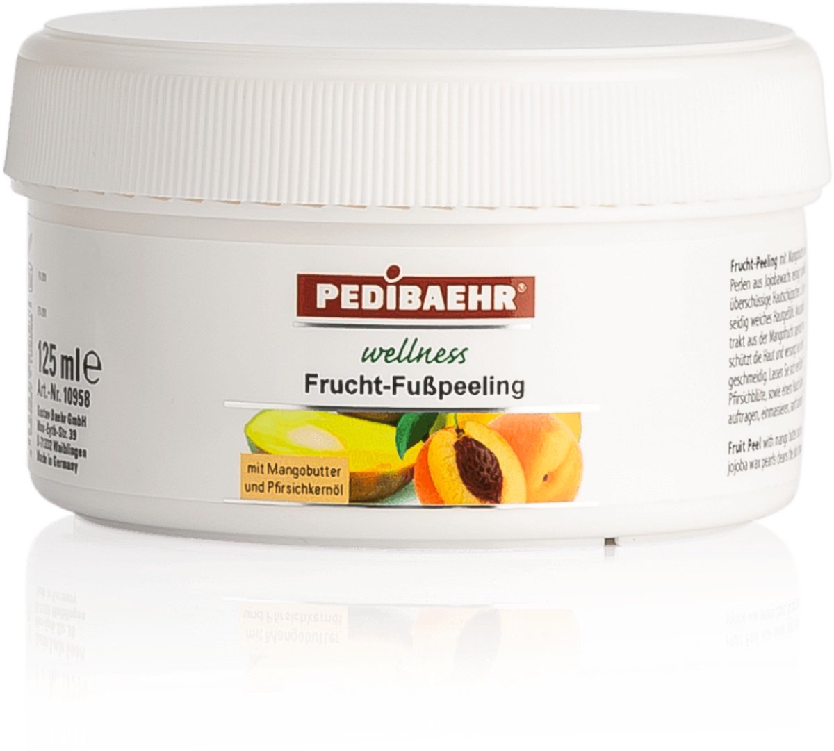 PEDIBAEHR - Voetpeeling - Mango-Perzik - 10958 - 125 ml - Wellness - Vegan - Scrub -