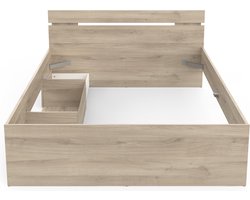 Bed Michigan 140 × 200 cm – eik – met 2 lades en open vak
