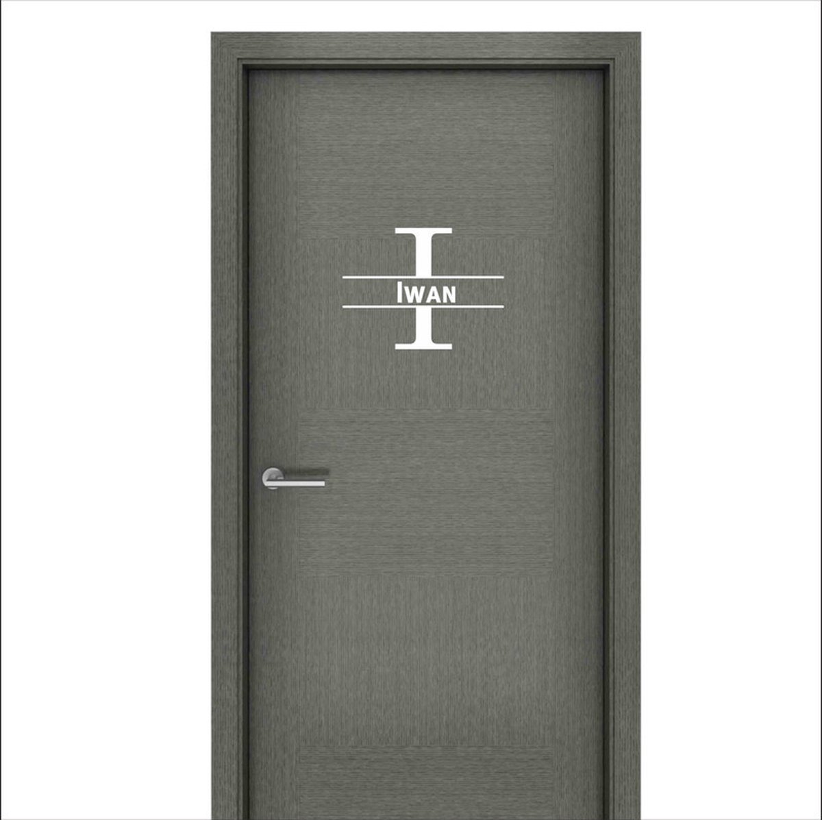 Deursticker Met Naam -  Iwan - Wit