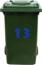 Kliko Sticker / Vuilnisbak Sticker - Nummer 13 - 14,7 x 25 - Blauw