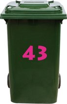 Kliko Sticker / Vuilnisbak Sticker - Nummer 43 - 14,7 x 25 - Roze