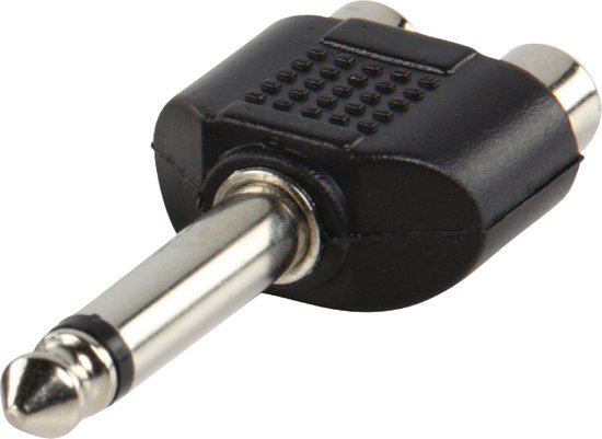 InLine 99339 changeur de genre de câble 6.3mm jack male mono 2xCinch Noir