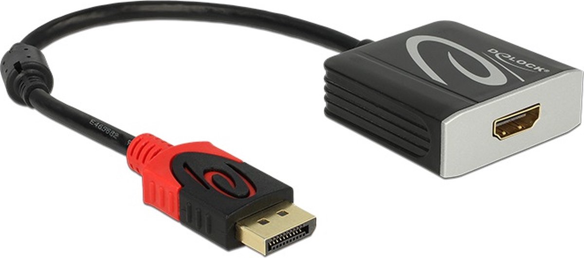 DeLOCK premium DisplayPort naar HDMI adapter - DP 1.2 / HDMI 2.0 (4K 60Hz) / zwart - 0,20 meter