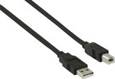 USB-A naar USB-B kabel - USB2.0 - tot 0,5A / zwart - 10 meter